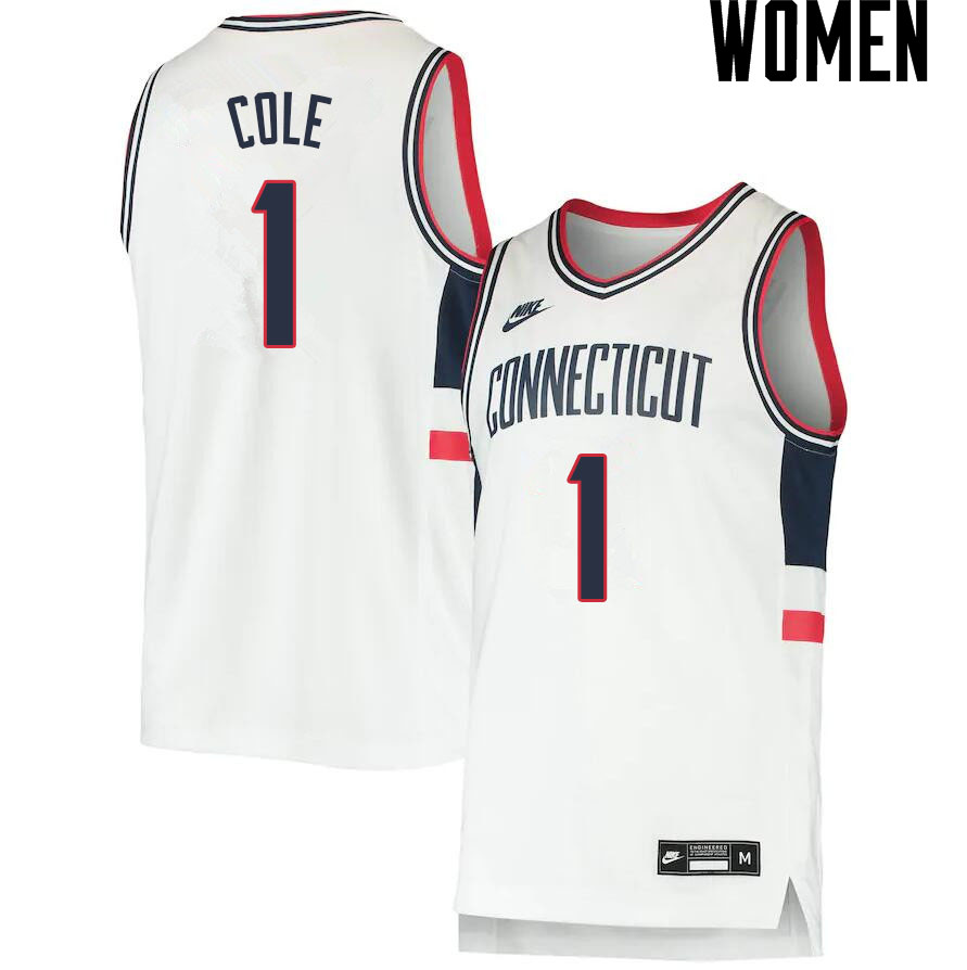 2021 Women #1 R.J. Cole Uconn Huskies College Basketball Jerseys Sale-Throwback